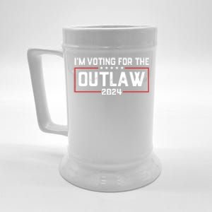 Trump IM Voting For The Outlaw 2024 Election Maga Trump Gift Beer Stein