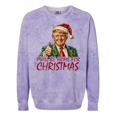 Trump I Will Be Home For Christmas Colorblast Crewneck Sweatshirt