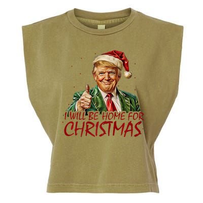 Trump I Will Be Home For Christmas Garment-Dyed Women's Muscle Tee