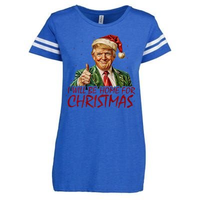 Trump I Will Be Home For Christmas Enza Ladies Jersey Football T-Shirt