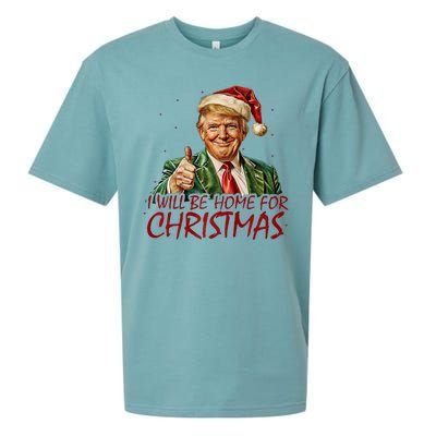 Trump I Will Be Home For Christmas Sueded Cloud Jersey T-Shirt