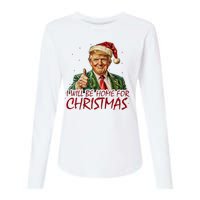 Trump I Will Be Home For Christmas Womens Cotton Relaxed Long Sleeve T-Shirt