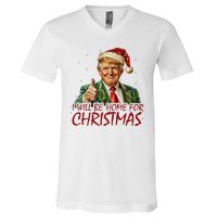 Trump I Will Be Home For Christmas V-Neck T-Shirt