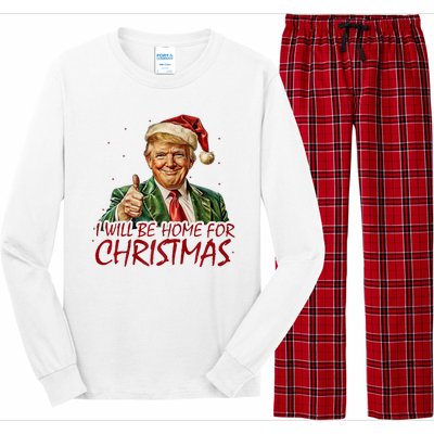 Trump I Will Be Home For Christmas Long Sleeve Pajama Set