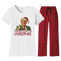 Trump I Will Be Home For Christmas Women's Flannel Pajama Set