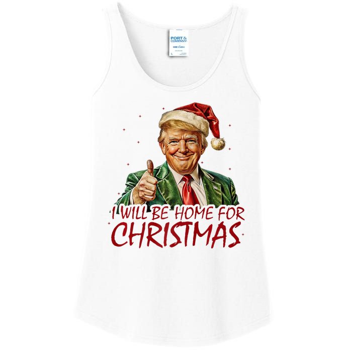 Trump I Will Be Home For Christmas Ladies Essential Tank