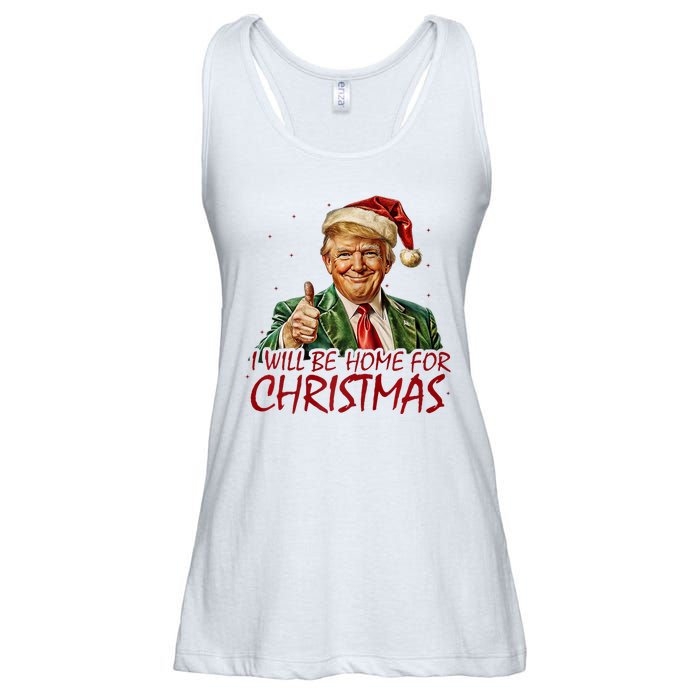 Trump I Will Be Home For Christmas Ladies Essential Flowy Tank