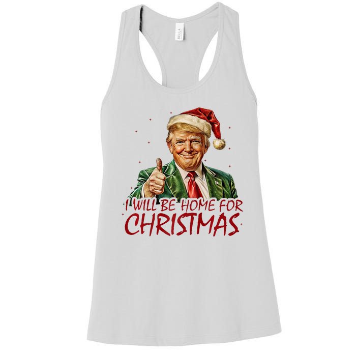 Trump I Will Be Home For Christmas Women's Racerback Tank