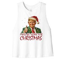 Trump I Will Be Home For Christmas Women's Racerback Cropped Tank