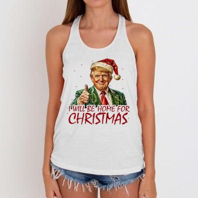 Trump I Will Be Home For Christmas Women's Knotted Racerback Tank