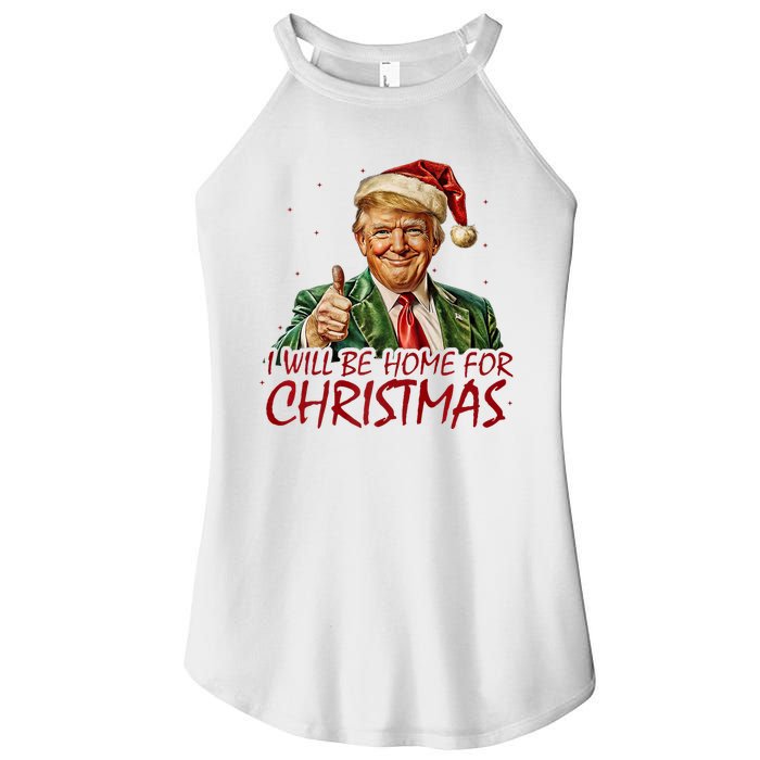 Trump I Will Be Home For Christmas Women's Perfect Tri Rocker Tank