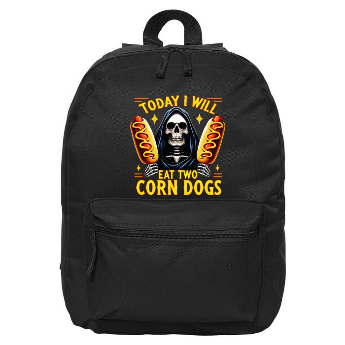 Today I Will Eat Two Corn Dogs Trendy Skeleton Meme 16 in Basic Backpack