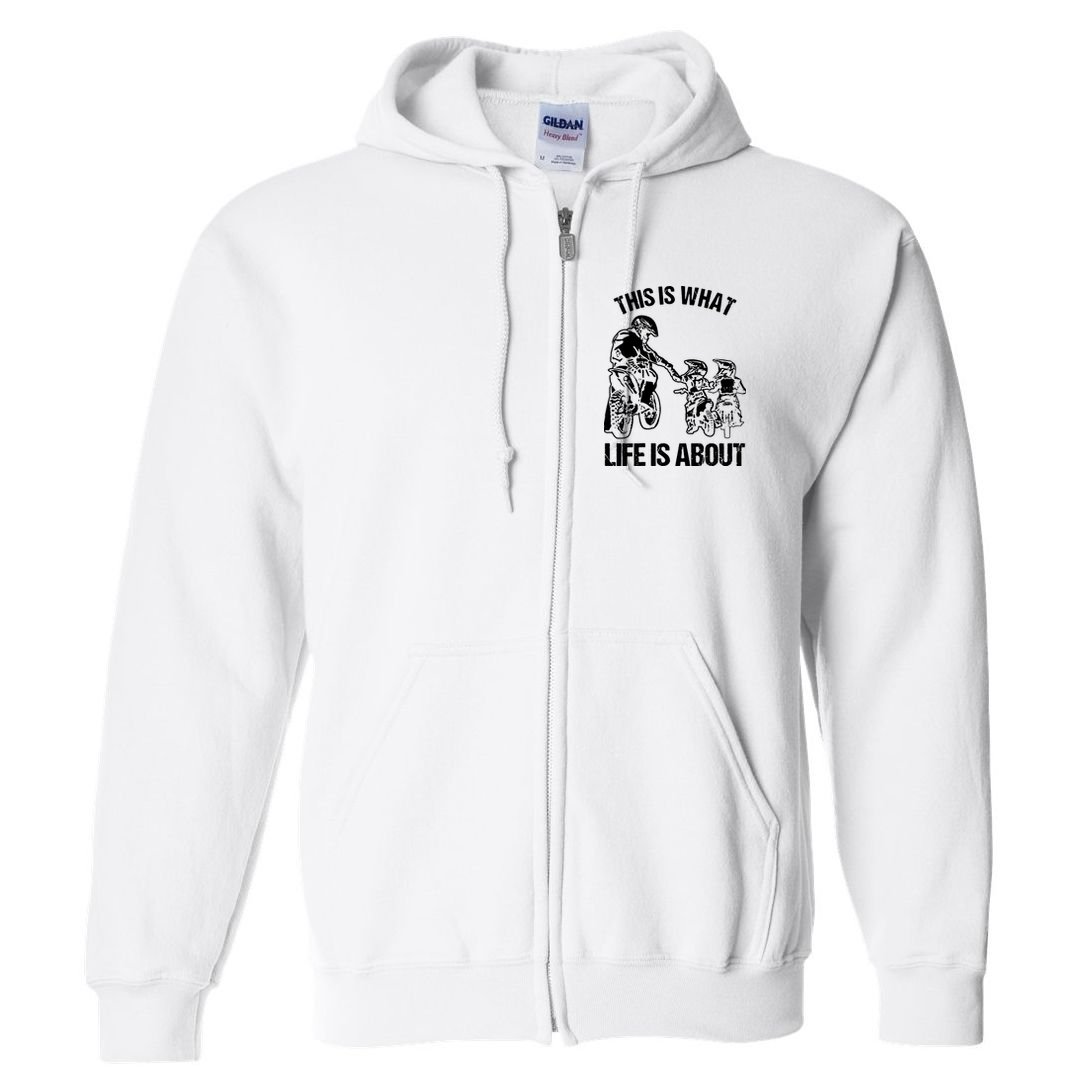 This Is What Life Is About Biker Father With Son Dirt Bike Full Zip Hoodie