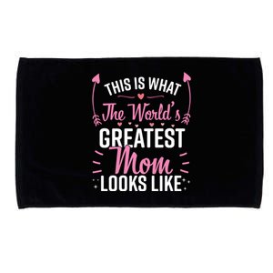 This Is What The WorldS Greatest Mom Looks Like Best Mom Best Mother Microfiber Hand Towel