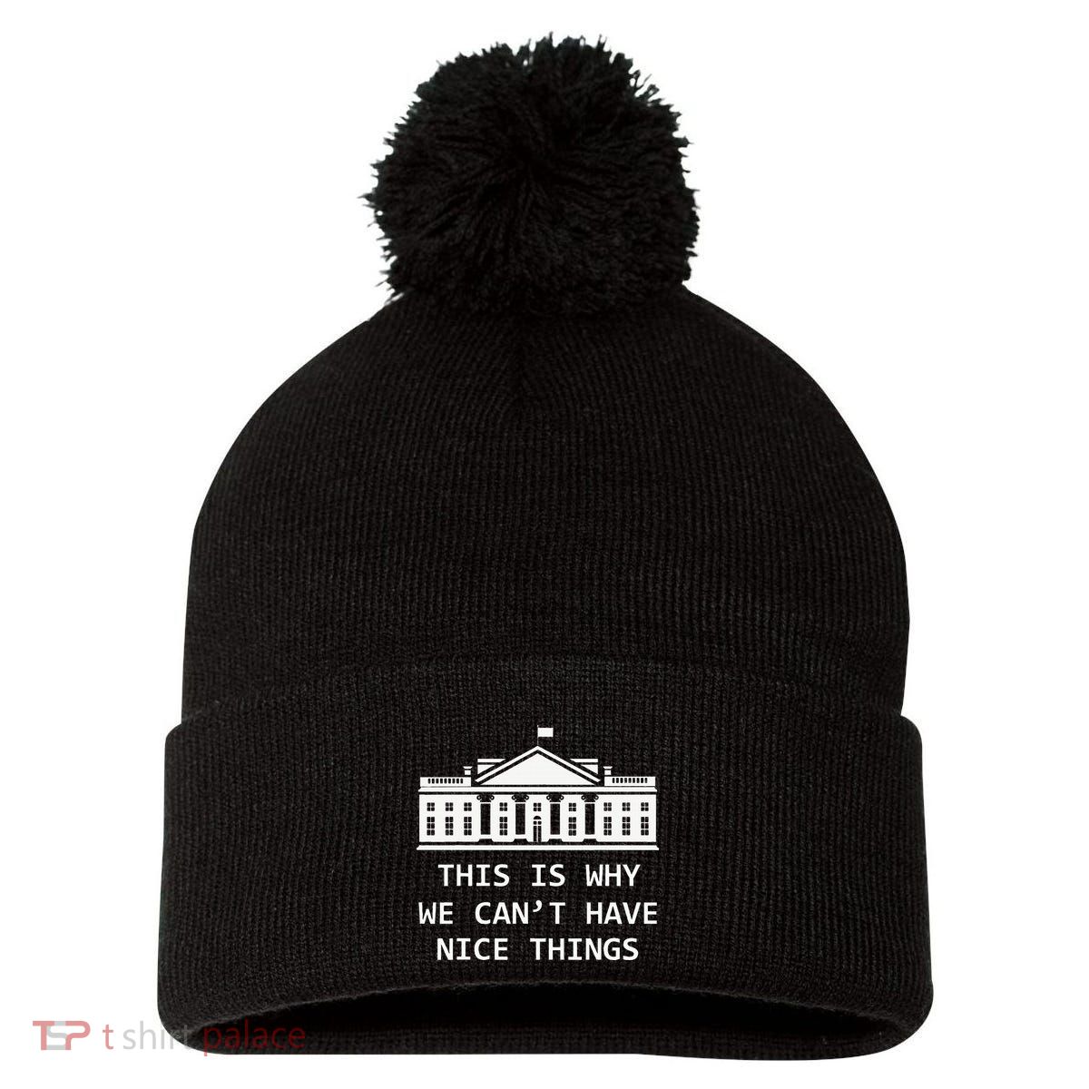 This Is Why We CanT Have Nice Things Freedom Libertarian Pom Pom 12in Knit Beanie