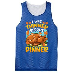 Thanksgiving I Was Thinner Before Dinner Gift Mesh Reversible Basketball Jersey Tank