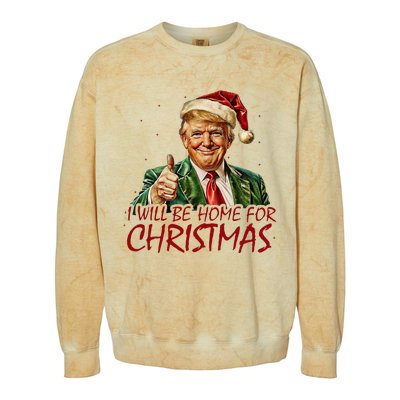 Trump I Will Be Home For Christmas Colorblast Crewneck Sweatshirt