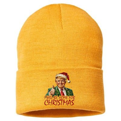 Trump I Will Be Home For Christmas Sustainable Knit Beanie