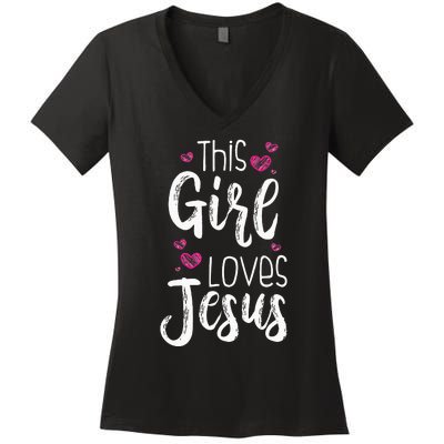 This Is What An Awesome Daughter Looks Like Women's V-Neck T-Shirt