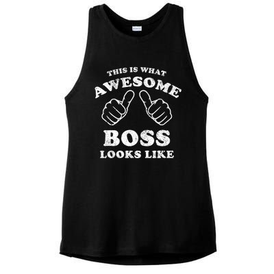 This Is What Awesome Boss Looks Like Ladies PosiCharge Tri-Blend Wicking Tank