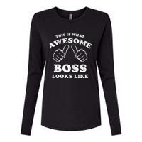 This Is What Awesome Boss Looks Like Womens Cotton Relaxed Long Sleeve T-Shirt