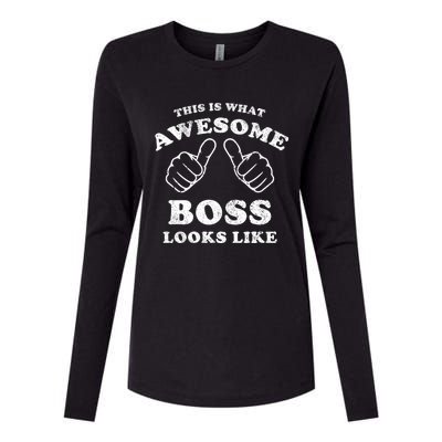 This Is What Awesome Boss Looks Like Womens Cotton Relaxed Long Sleeve T-Shirt