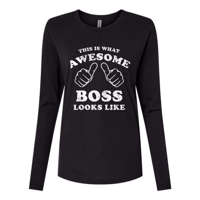 This Is What Awesome Boss Looks Like Womens Cotton Relaxed Long Sleeve T-Shirt