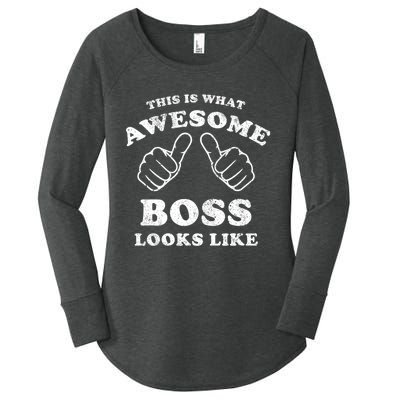 This Is What Awesome Boss Looks Like Women's Perfect Tri Tunic Long Sleeve Shirt