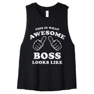 This Is What Awesome Boss Looks Like Women's Racerback Cropped Tank