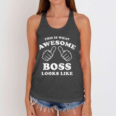 This Is What Awesome Boss Looks Like Women's Knotted Racerback Tank