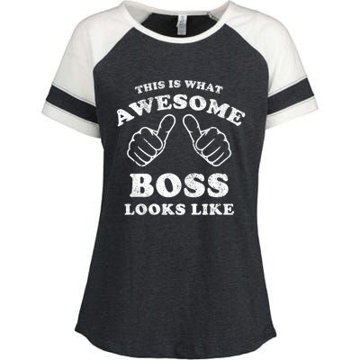 This Is What Awesome Boss Looks Like Enza Ladies Jersey Colorblock Tee