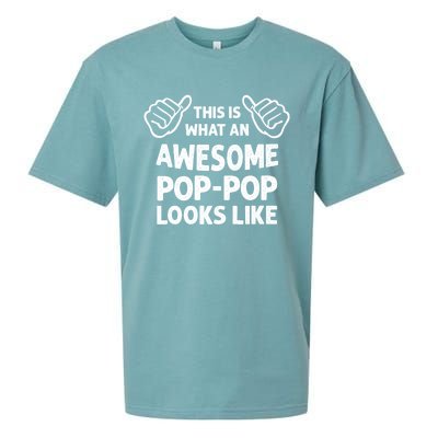 This Is What An Awesome Poppop Looks Like Funny Grandpa Sueded Cloud Jersey T-Shirt