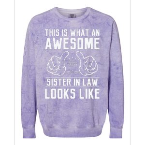 This Is What An Awesome Sister In Law Sisters In Law Colorblast Crewneck Sweatshirt