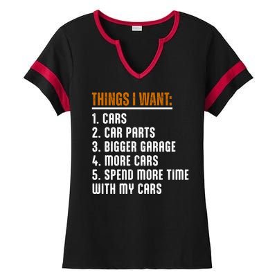 Things I Want In My Life Cars More Cars Car Ladies Halftime Notch Neck Tee