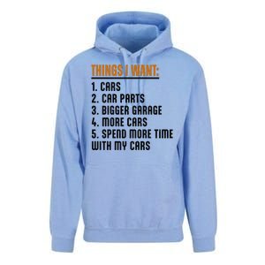 Things I Want In My Life Cars More Cars Car Unisex Surf Hoodie