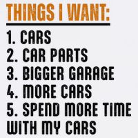 Things I Want In My Life Cars More Cars Car Tall T-Shirt