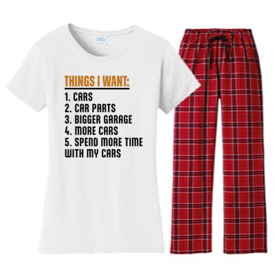 Things I Want In My Life Cars More Cars Car Women's Flannel Pajama Set