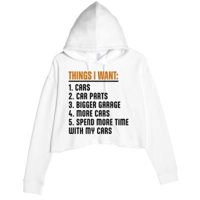 Things I Want In My Life Cars More Cars Car Crop Fleece Hoodie