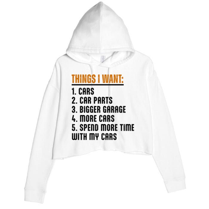 Things I Want In My Life Cars More Cars Car Crop Fleece Hoodie