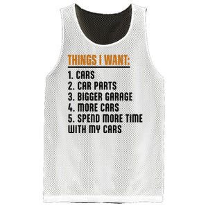 Things I Want In My Life Cars More Cars Car Mesh Reversible Basketball Jersey Tank