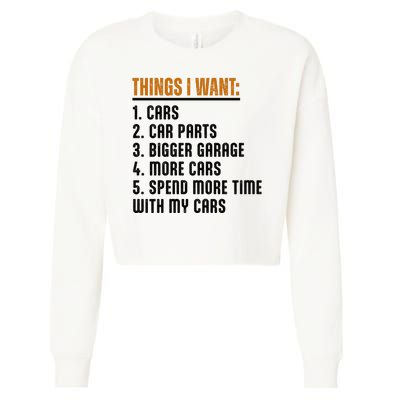 Things I Want In My Life Cars More Cars Car Cropped Pullover Crew