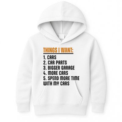 Things I Want In My Life Cars More Cars Car Kids Hoodie