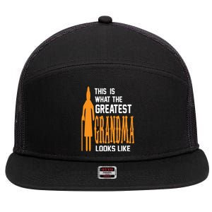 This Is What The Greatest Grandma Looks Like 7 Panel Mesh Trucker Snapback Hat