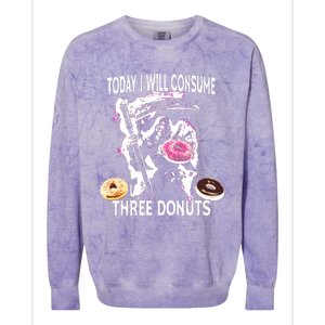 Today I Will Consume Three Donut Funny Reaper Colorblast Crewneck Sweatshirt