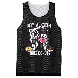 Today I Will Consume Three Donut Funny Reaper Mesh Reversible Basketball Jersey Tank