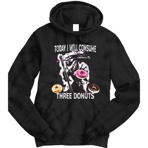 Today I Will Consume Three Donut Funny Reaper Tie Dye Hoodie