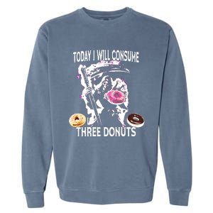 Today I Will Consume Three Donut Funny Reaper Garment-Dyed Sweatshirt