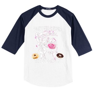 Today I Will Consume Three Donut Funny Reaper Baseball Sleeve Shirt