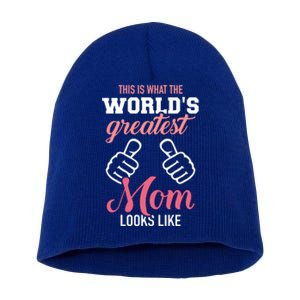 This Is What World's Greatest Mom Looks Like Mother's Day Gift Short Acrylic Beanie