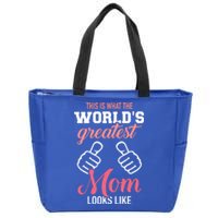 This Is What World's Greatest Mom Looks Like Mother's Day Gift Zip Tote Bag